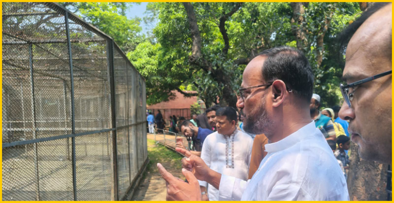 জাতীয় চিড়িয়াখানায় আকস্মিক পরিদর্শনে প্রাণিসম্পদ প্রতিমন্ত্রী