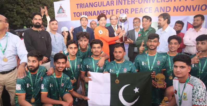 "Peace and Non-Violence" মূলমন্ত্রে শেকৃবিতে ত্রিদেশীয় ফুটবল চ্যাম্পিয়নশিপে পাঞ্জাব বিশ্ববিদ্যালয় ১-০ বিজয়ী